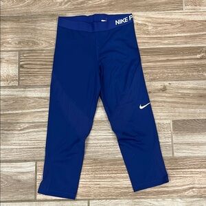 Nike Blue Leggings with Wide Waistband and Stretchy Fit